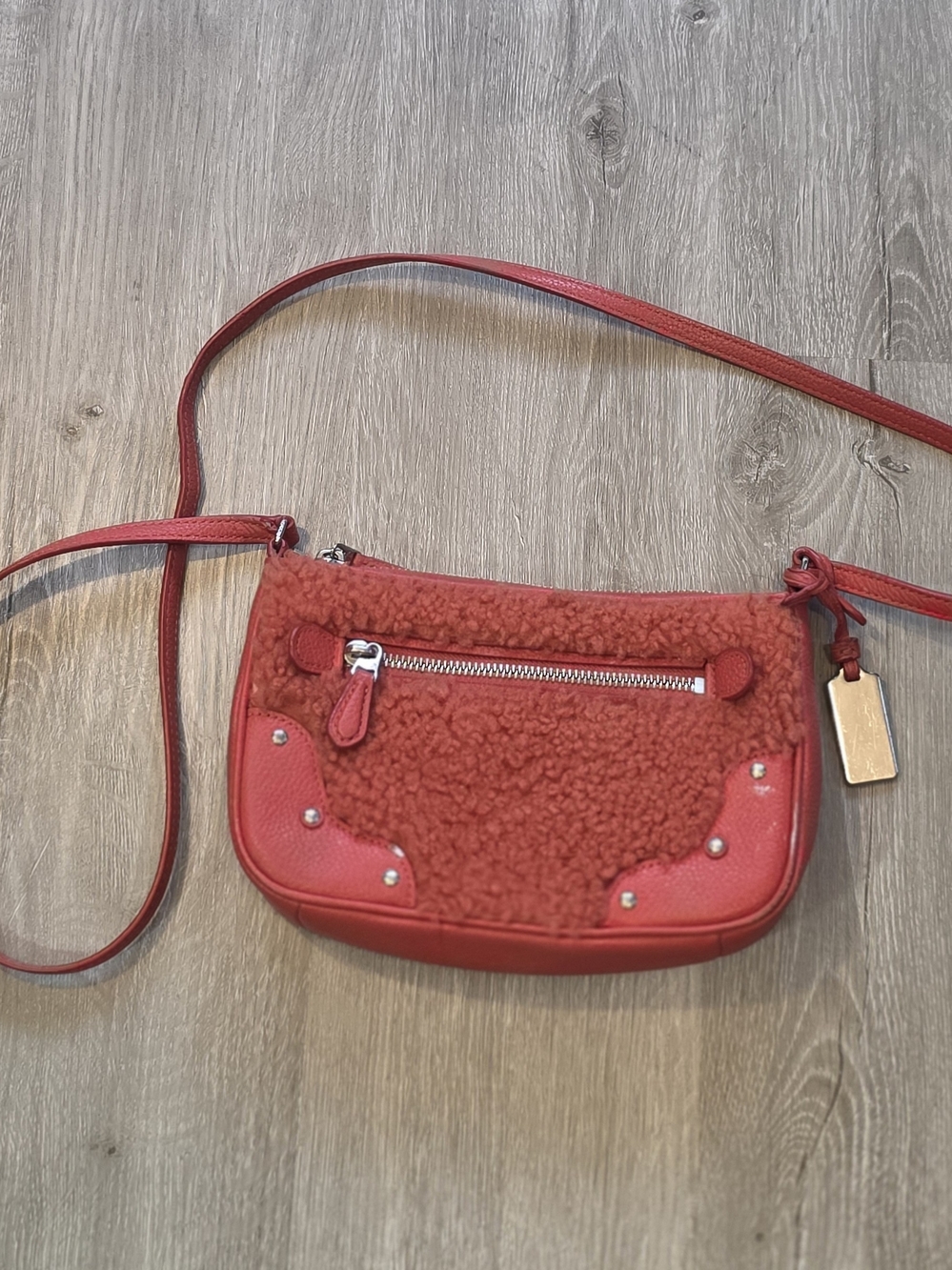 Coach Shearling Leather Rhyder Purse Crossbody Bag